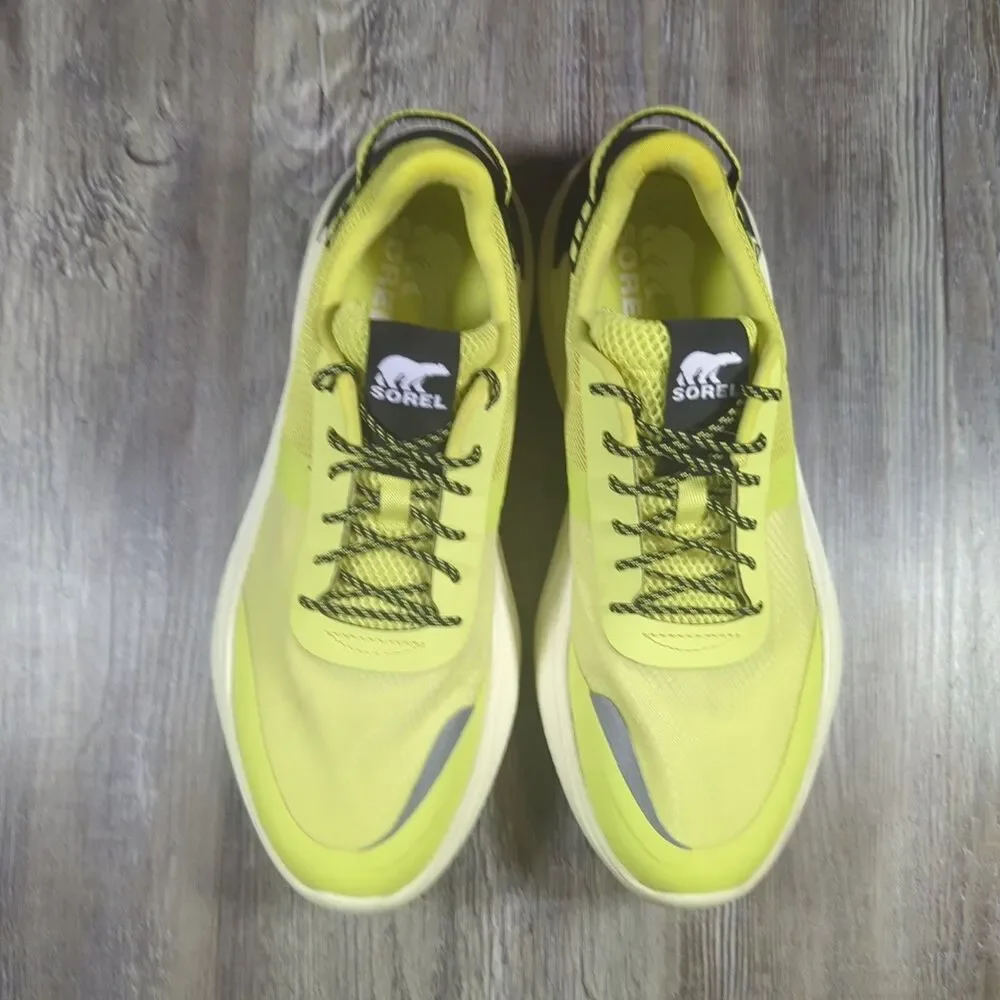 Sorel Women's Size 10.5 Explorer Blitz Lace Up Sneakers Bolt Black Neon Yellow